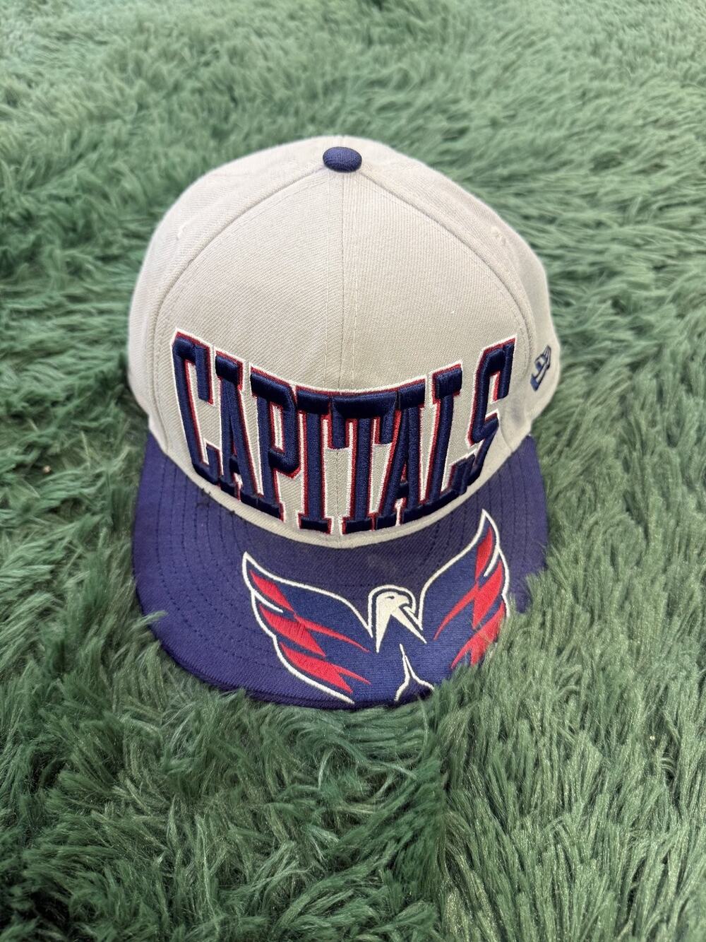 Washington Capitals New Era 59FIFTY Fitted Hat Cap NHL Size 7 1/2 59.6cm Grey